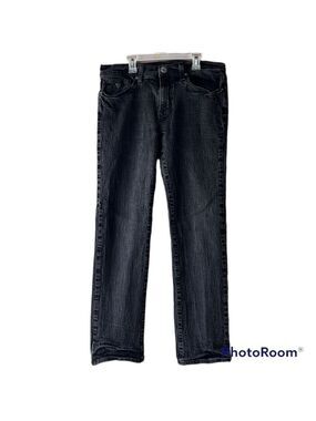GUESS Black Acid Wash Lincoln Slim Straight Jeans Size 32 x 34